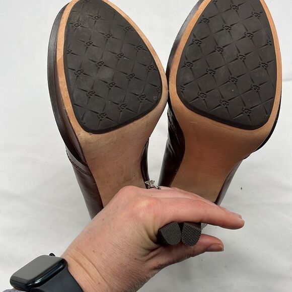 UGG Jameson Brown Leather Platform Heels - Picture 5 of 10